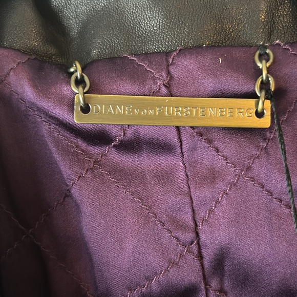 NWT Leather DVF Jacket, mint - Picture 3 of 9